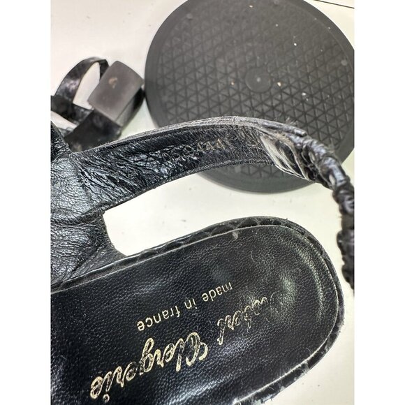 Robert Clergerie Strappy Sandals Black Reptile Embossed VTG 90s Sandals Sz 7.5 - Picture 10 of 10
